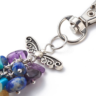 Handmade Lampwork Evil Eye Pendant Decoration HJEW-JM00773-1