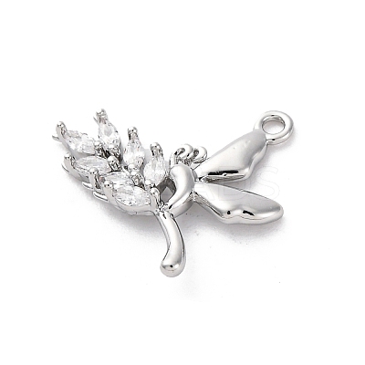 Brass Crystal Rhinestone Pendants KK-E793-05P-1