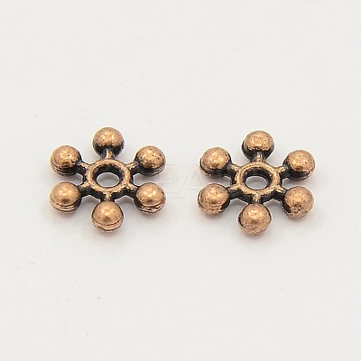 Mixed Tibetan Style Alloy Snowflake Spacer Beads TIBEB-X0009-1