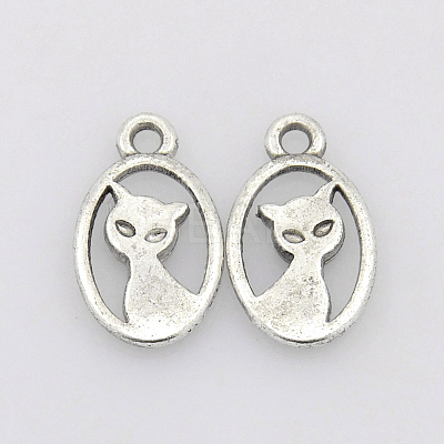 Tibetan Style Alloy Kitten Pendants LS-TIBEP-R219-AS-LF-1