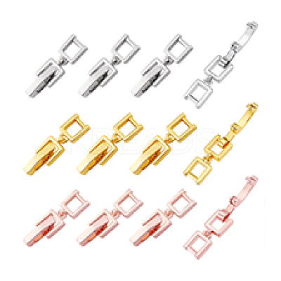 12Pcs 3 Colors Brass Fold Over Clasps KK-PH0011-60-1