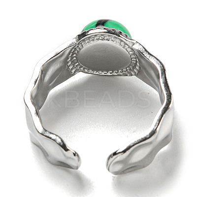 304 Stainless Steel Open Cuff Rings RJEW-C079-18P-1