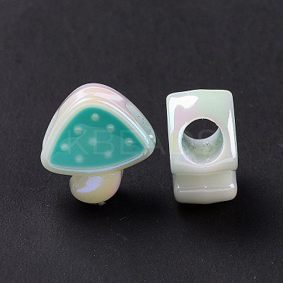UV Plating Rainbow Iridescent Acrylic European Beads SACR-E009-28-1