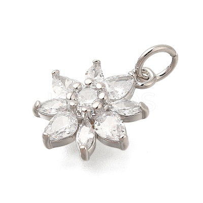 Rack Plating Brass Micro Pave Cubic Zirconia Pendants KK-I716-01P-02-1