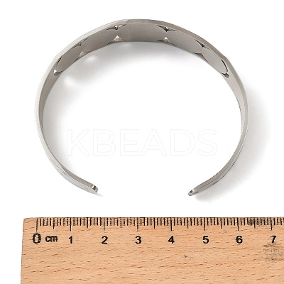 Religion 201 Stainless Steel Cuff Bangles for Women BJEW-F507-02P-1
