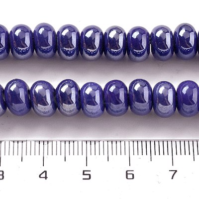 Glazed Porcelain Rondelle Beads PORC-Q001-01E-1