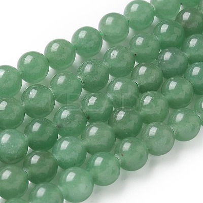 Natural Green Aventurine Round Beads Strands X-G-S150-8mm-1-1