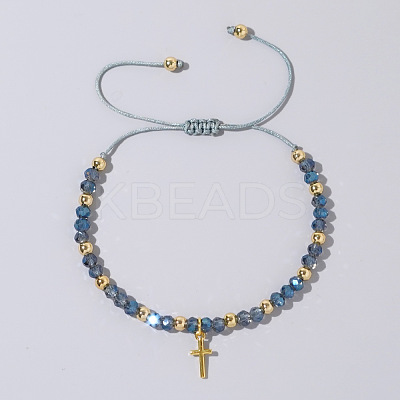 Bohemian Style Glass Braided Bead Bracelets for Women WV4296-6-1