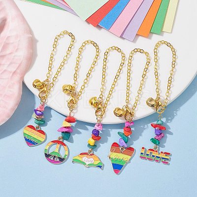 Alloy Enamel Pendant Decorations HJEW-JM01710-1