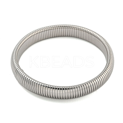 Non-Tarnish 304 Stainless Steel Spring Bangles for Women Men BJEW-U003-02B-P-1