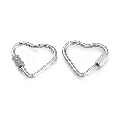 Tarnish Resistant 304 Stainless Steel Screw Carabiner Lock Charms X-STAS-K192-03P-1