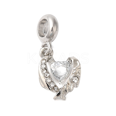 Rack Plating Alloy Crystal Rhinestone European Dangle Charms PALLOY-S189-36P-1