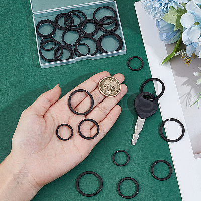 30Pcs 3 Styles Iron Split Key Rings KEYC-CY0001-03-1