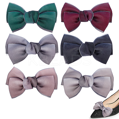 AHADEMAKER 12Pcs 6 Colors Handmade Organza Bowknot DIY-GA0004-84-1