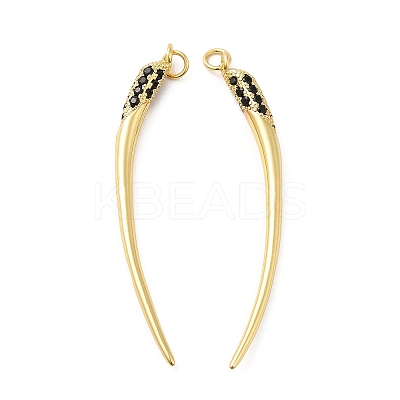 Rack Plating Brass with Cubic Zirconia Pendants KK-Q784-18G-1