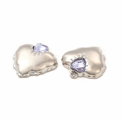 Rack Plating Alloy with Glass Pendants FIND-G054-12P-1