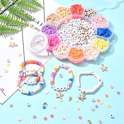 Handmade Polymer Clay Heishi Bead DIY Jewelry Kits DIY-FS0006-66A-1