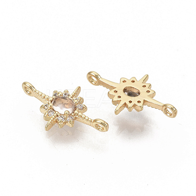 Brass Micro Pave Cubic Zirconia Links connectors KK-T050-23G-02-NF-1