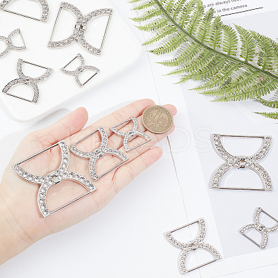 12Pcs 3 Styles Alloy Rhinestone Underwear Strap Adjustment Buckles FIND-WR0010-52-1