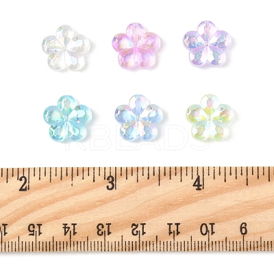 97.2G 6 Colors Transaparent Acrylic Beads PACR-FS0001-07-1