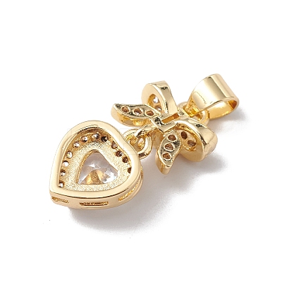 Rack Plating Brass Cubic Zirconia Pendants KK-H434-31G-1