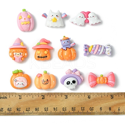 22Pcs 11 Styles Halloween Theme Opaque Resin Decoden Cabochons CRES-FS0001-15-1