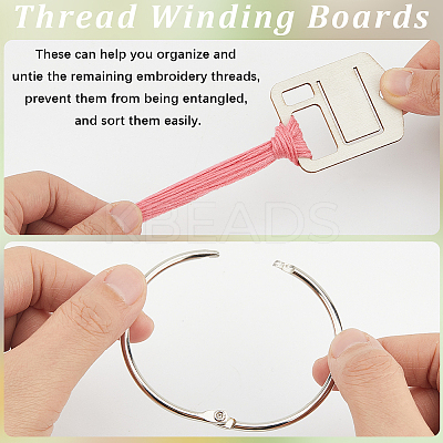2 Bags Wood Thread Winding Boards AJEW-GF0011-68F-1