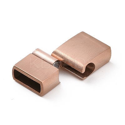 Ion Plating(IP) 304 Stainless Steel Rectangle Magnetic Clasps with Glue-in Ends STAS-E089-42RG-A-1
