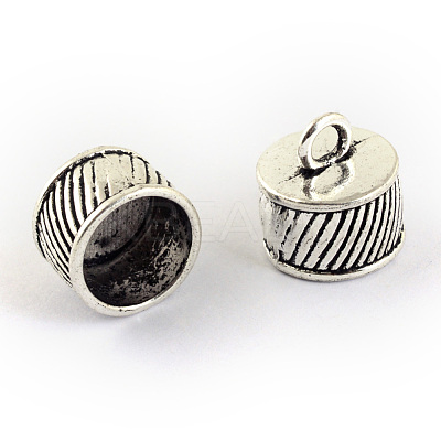 Tibetan Style Alloy Cord Ends TIBEP-S300-06AS-NR-1