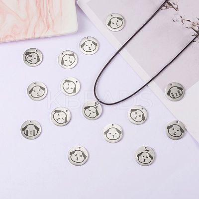 16Pcs 8 Style Stainless Steel Pendants STAS-SZ0002-01-1