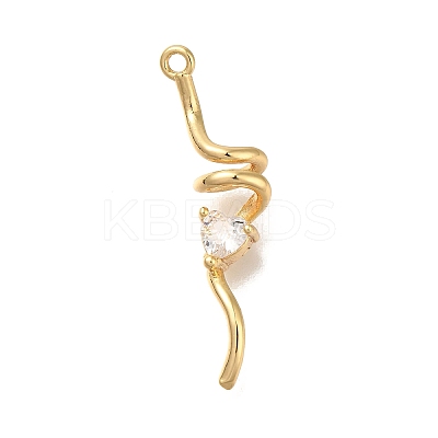 Brass Micro Pave Cubic Zirconia Pendants KK-M301-14G-1