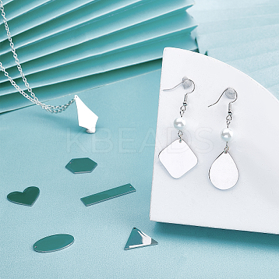 10Pcs 10 Style 304 Stainless Steel Pendants STAS-SC0002-45P-1