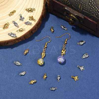 24Pcs 12 Styles Ocean 304 Stainless Steel Links Connector Charms STAS-FS0002-28-1