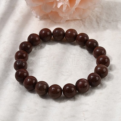 Natural Coffee Jasper Beads Bracelets BJEW-A153-01B-1