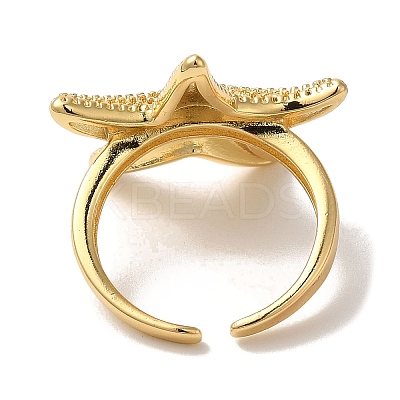 Rack Plating Brass Cuff Rings for Women RJEW-G325-04A-G-1