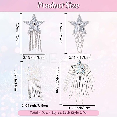 4Pcs Cloth Star PATC-CY0001-08B-1
