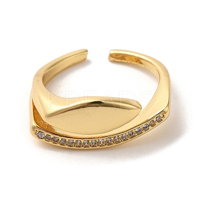 Brass Micro Pave Cubic Zirconia Adjustable Rings RJEW-K259-01A-G-1