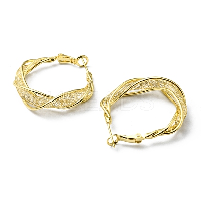 Crystal Rhinestone Hoop Earrings EJEW-D055-22G-1