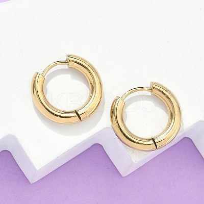 Ion Plating(IP) 304 Stainless Steel Huggie Hoop Earrings LS-EJEW-F111-16mm-G-1