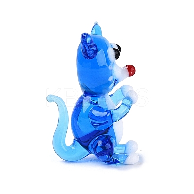 Handmade Lampwork Cat Figurine Display Decorations LAMP-N034-26C-1