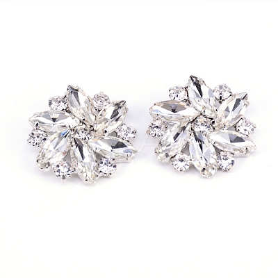 Alloy Rhinestone Shoe Clip Findings FIND-WH0119-08-1