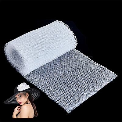 Plastic Wrinkle Mesh Fabric for Dress Headwear Accessories DIY-WH0588-16B-1