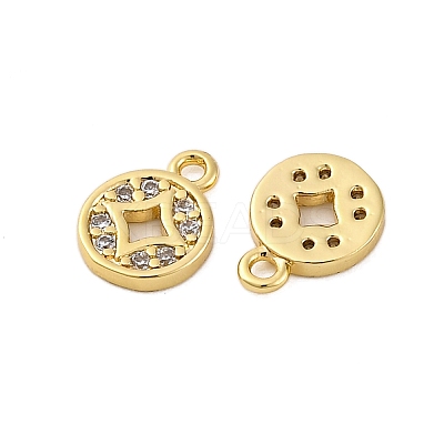 Brass Micro Pave Cubic Zirconia Pendants KK-P289-01G-1