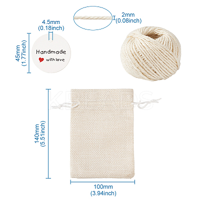 Burlap Packing Pouches Drawstring Bags ABAG-TA0001-14-1