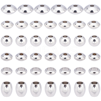 60Pcs 6 Style 304 Stainless Steel Spacer Beads STAS-UN0030-57-1