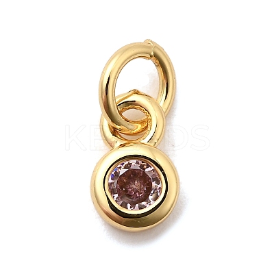 Brass Pave Cubic Zirconia Charms KK-A266-45G-1