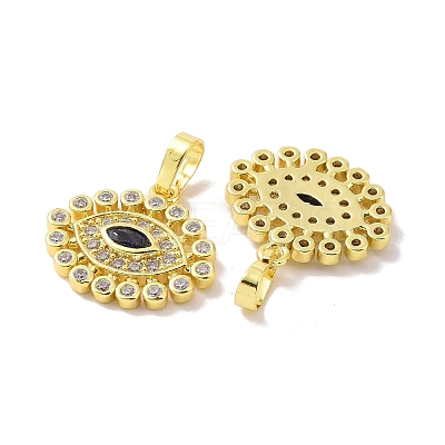 Real 18K Gold Plated Brass Micro Pave Cubic Zirconia Pendants KK-L209-038G-02-1