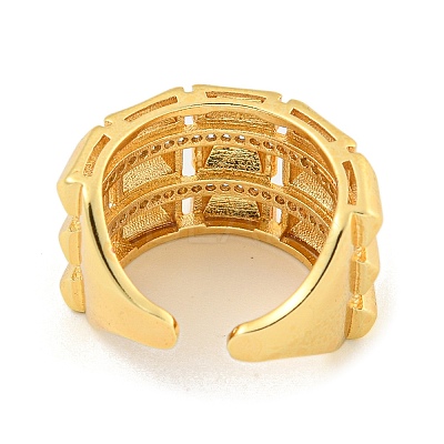 Bullion Clear Cubic Zirconia Open Cuff Ring RJEW-L121-012G-1