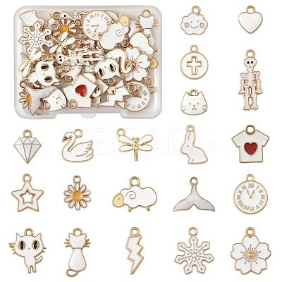 40Pcs 20 Styles Alloy Enamel Pendants ENAM-FS0003-32-1