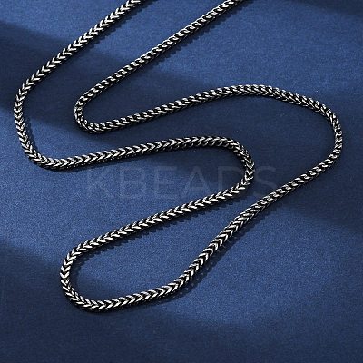 2MM 304 Stainless Steel Wheat Chain Necklaces NJEW-Q013-16A-1